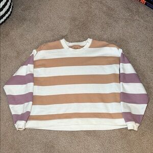 Madewell Striped Color-blocked Sweatshirt
